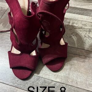 Elegant Burgundy Women's Heels